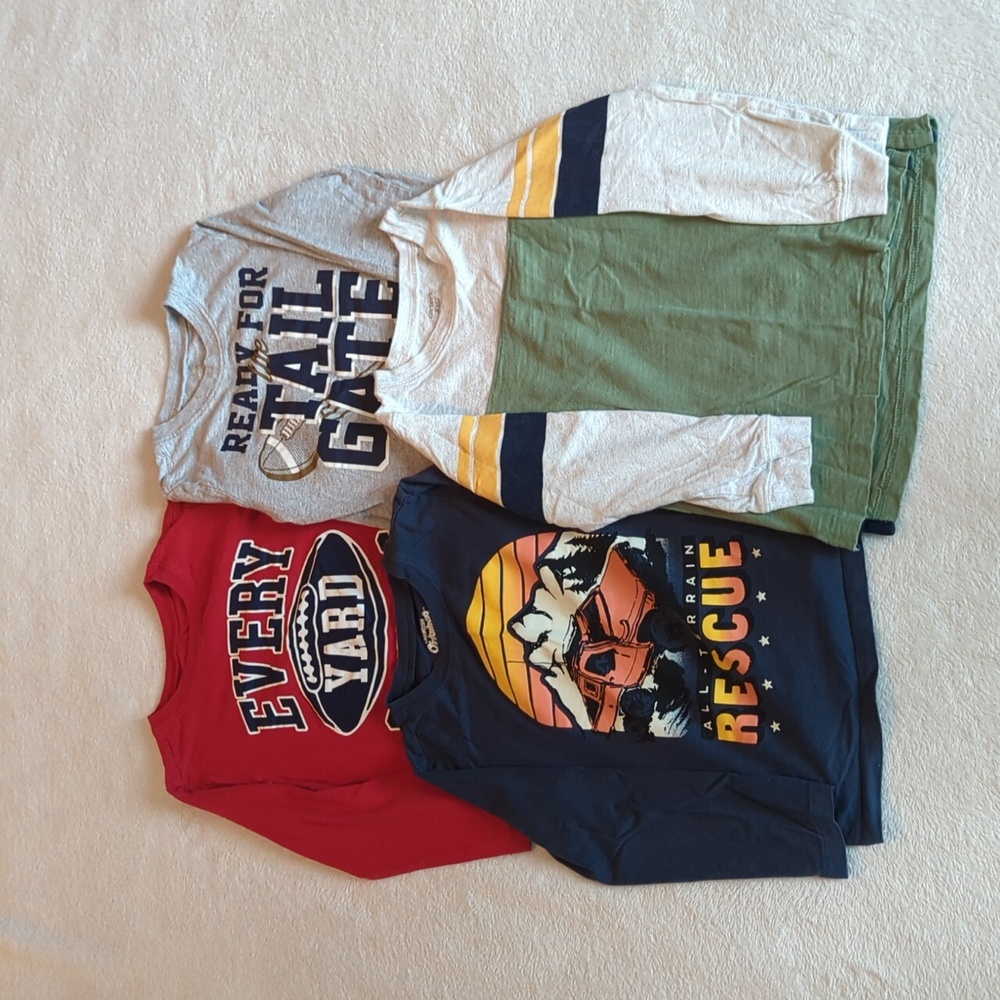 Carter's & Oshkosh Boys Size 5 Long Sleeve Shirt Bundle